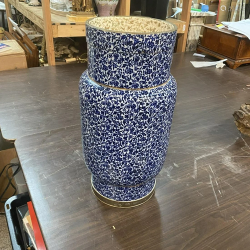 Blue and White Planter