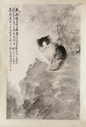 CHINESE INK PAINTING OF A CAT, SONG BAISONG
