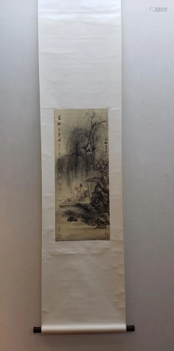 PAINTING OF A MAN UNDER WILLOW TREE, CHEN SHAOMEI