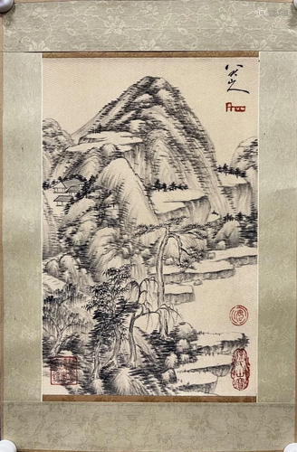 A CHINESE PAINTING OF MOUNTAIN VIEW, BADA SHANREN