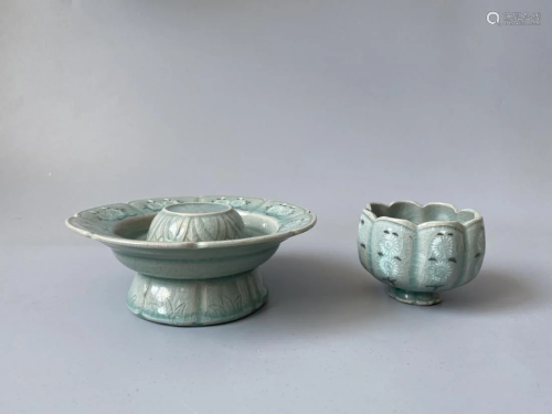 A GAOLI EMBEDDED CELADON PORCELAIN TEA SET