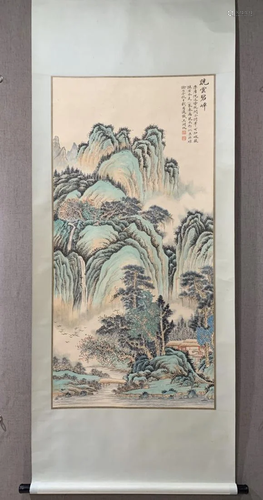 A CHINESE PAINTING OF MOUNTAIN VIEW, WU HUFAN