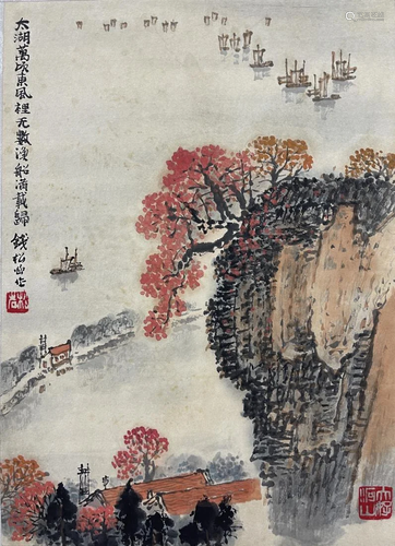 A PAINTING OF RIVERSIDE SCENERY, QIAN SONGYAN