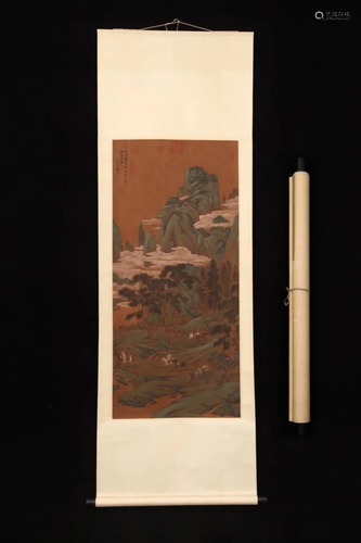 A CHINESE PAINTING OF MOUNTAIN SCENERY, TANG YIN