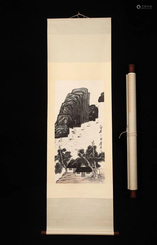 A CHINESE PAINTING OF RIVER SCENE, QI BAISHI