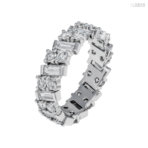 Eternity Band with Baguette and Round Diamonds