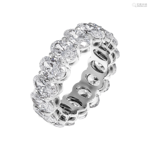 GIA Certified Oval Anniversary Band in Platinum 8.14 Ct