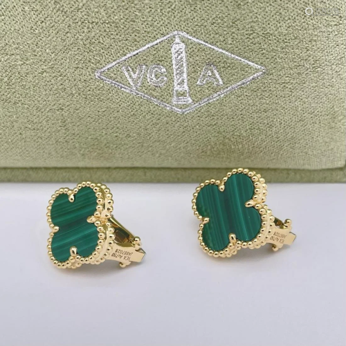 Van Cleef & Arpels Alhambra Malachite Earrings