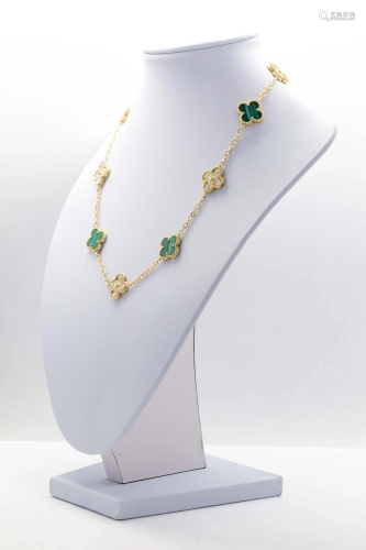 VCA Vintage Alhambra necklace, 10 motifs 18K Yellow