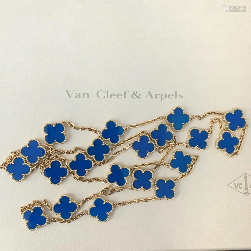 Van Cleef & Arpels Vintage Alhambra 18K gold Blue Agate