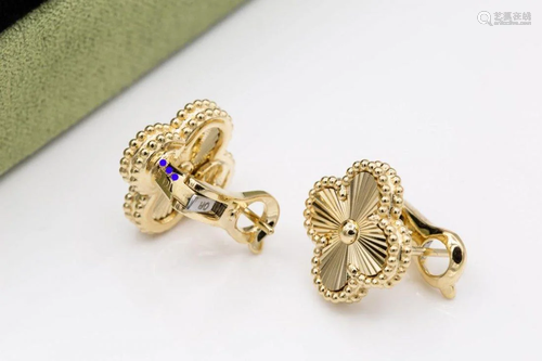 VAN CLEEF & ARPELS 18K VINTAGE ALHAMBRA EARRINGS