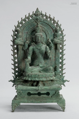 Antique Indonesian Style Bronze Javanese Enthroned