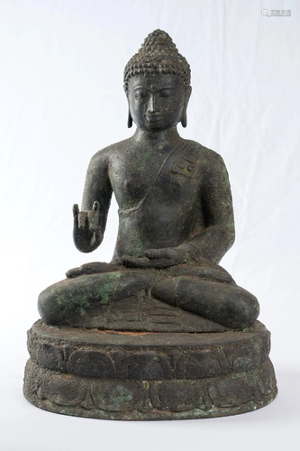 Antique Indonesian Style Bronze Javanese Vairochana