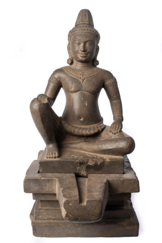 Antique Bayon Style Shiva and Yoni