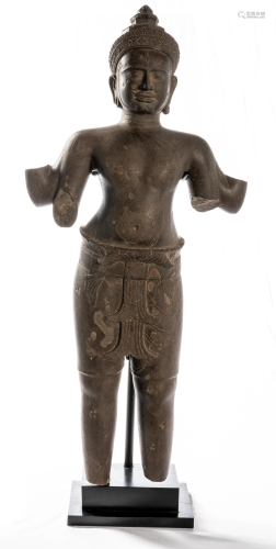 Antique Preah-Ko Style Standing Stone Shiva