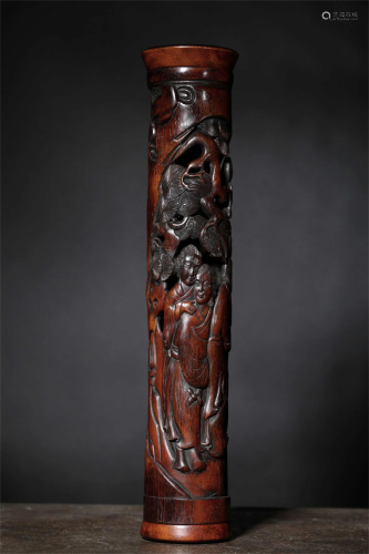 A Chinese Carved Hardwood Incense Holder