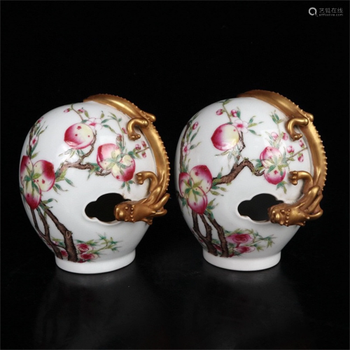 A Pair of Chinese Enamel Glazed Porcelain Jars