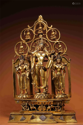 A Set of Chinese Gilt Bronze Figure of Buddha