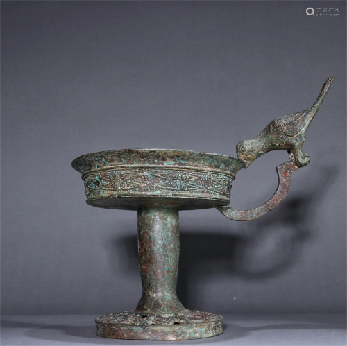 A Chinese Bronze Candlestick