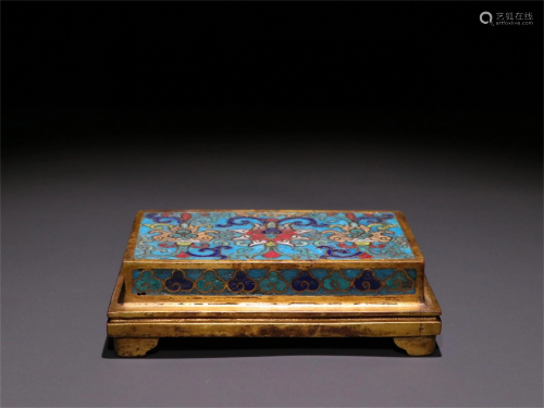 A Chinese Cloisonne Ink Rest