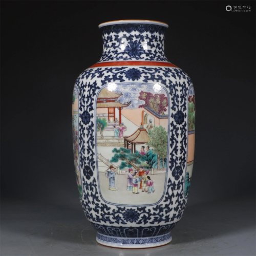 A Chinese Blue and White Porcelain Vase