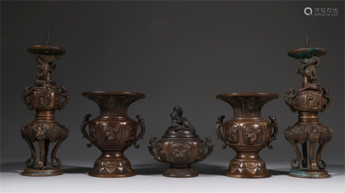 A Set of Chinese Bronze Crafts