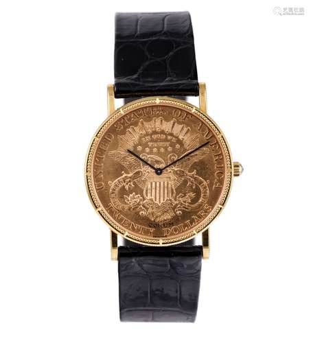 CORUM 20 DOLLAR 1894 - MONTRE-BRACELET EN OR - VERS 1990