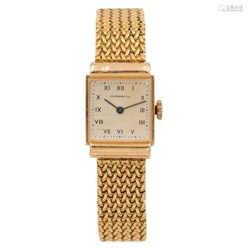 HAUSMANN MONTRE BRACELET EN OR JAUNE - Vers 1960