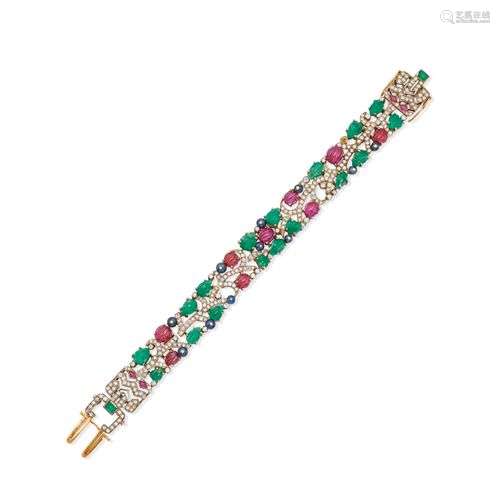 BRACELET EN PIERRES PRÉCIEUSES ET DIAMANTS