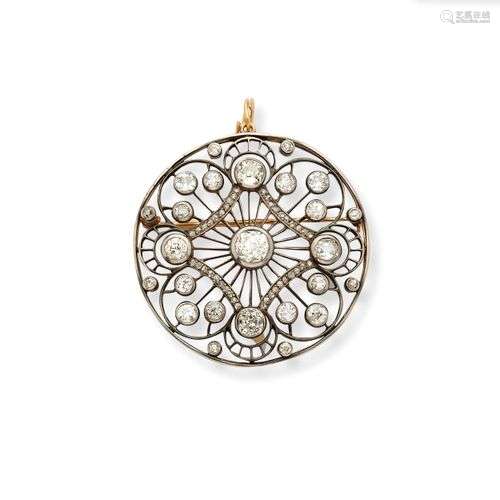 PENDENTIF/BROCHE EN DIAMANTS, VERS 1900