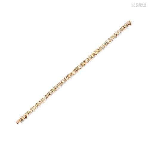 BRACELET LIGNE EN OR 14K ET DIAMANTS