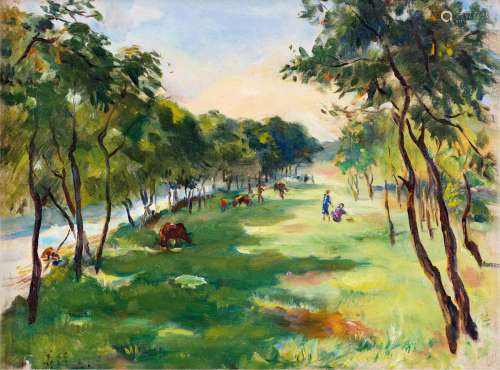 胡善馀（1909～1993） 1967年作 河边风景 布面 油画