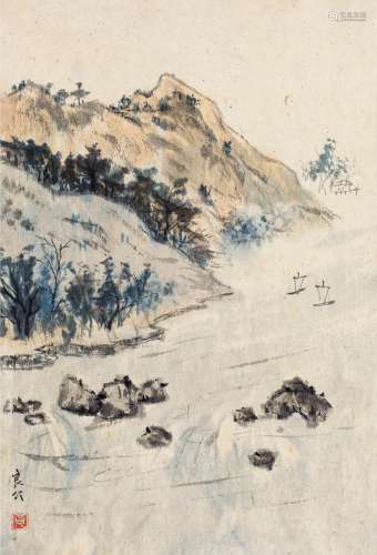 关良（1900～1986） 风景 纸本 彩墨