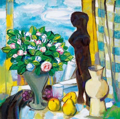 陈钧德（1937～2019） 1999年作 窗台静物 布面 油画