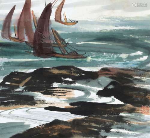 林风眠（1900～1991） 千帆图 纸本 彩墨