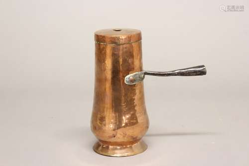 A LATE 18TH CENTURY FRENCH CHOCOLATE POT. A French copper ch...