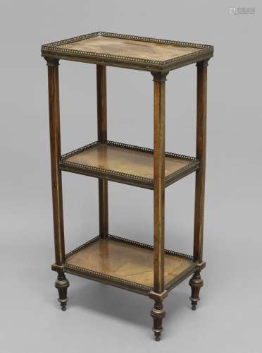 A LOUIS XV STYLE KINGWOOD THREE TIER ETAGERE, late 19th cent...