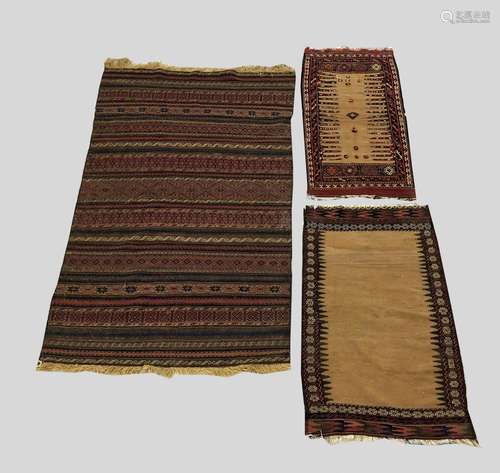 A BALOUCH KILIM, the field of polychrome bands of geometric ...