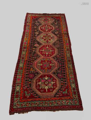 A KARABAGH RUG, South Caucasus, c.1910, the charcoal field w...