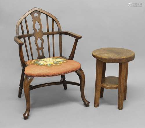 AN ASH AND ELM WINDSOR CHAIR, late 19th or early 20th centur...