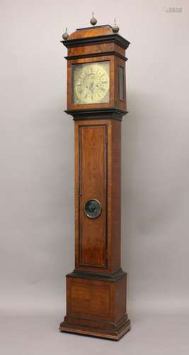 A WALNUT CASED LONGCASE CLOCK BY HADFIELD. An 18th century l...