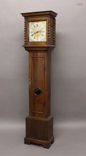 A WALNUT CASED LONGCASE CLOCK BY FRY OF KILMARSDON. With an ...