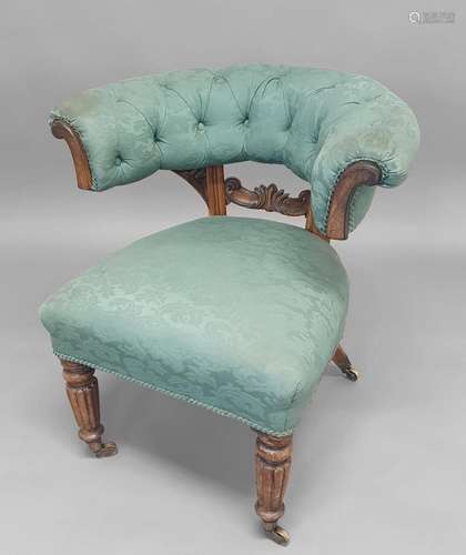 A WILLIAM IV UPHOLSTERED LIBRARY CHAIR. The chair with a bro...