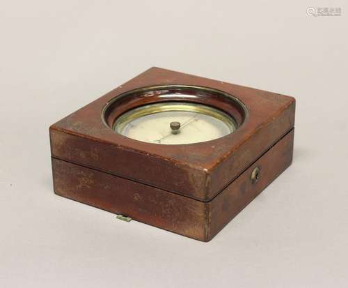 A VICTORIAN MAHOGANY CASED TRAVELLING BAROMETER BY DENT OF P...