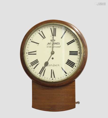 A VICTORIAN DROP DIAL WALL CLOCK. With a 12 inch cream paint...