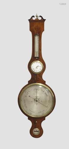 A 19TH CENTURY MAHOGANY WHEEL MERCURY BAROMETER, by J. Pasto...