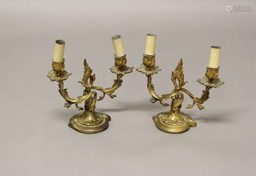 A PAIR OF 19TH CENTURY ROCOCO REVIVAL CANDELABRA. A pair of ...