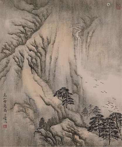 宋云麟 万山雪意图