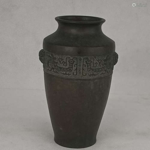 日本十九世紀鳳鳥紋銅瓶