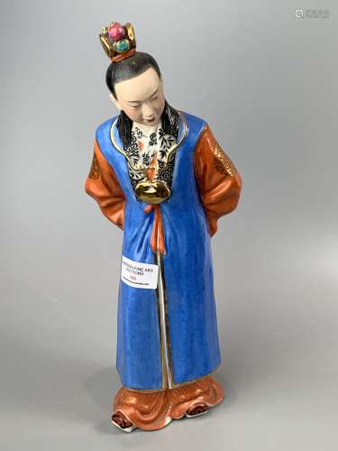 CHINESE FAMILLE ROSE PORCELAIN FIGURES ,H32.5CM